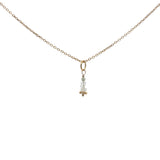 Collier doré pierre de lune et labradorite 42 cm
