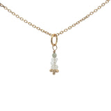 Collier doré pierre de lune et labradorite 42 cm
