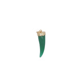 Charms doré corne en onyx verte