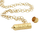 Collier doré tabiz indien gravure fleur 60 cm