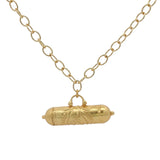 Collier doré tabiz indien gravure fleur 60 cm