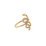 Bague dorée serpent enroulé avec zircons