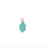 Charms doré tortue taillée dans de l'amazonite