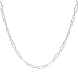 Silver necklace with filed curb chain