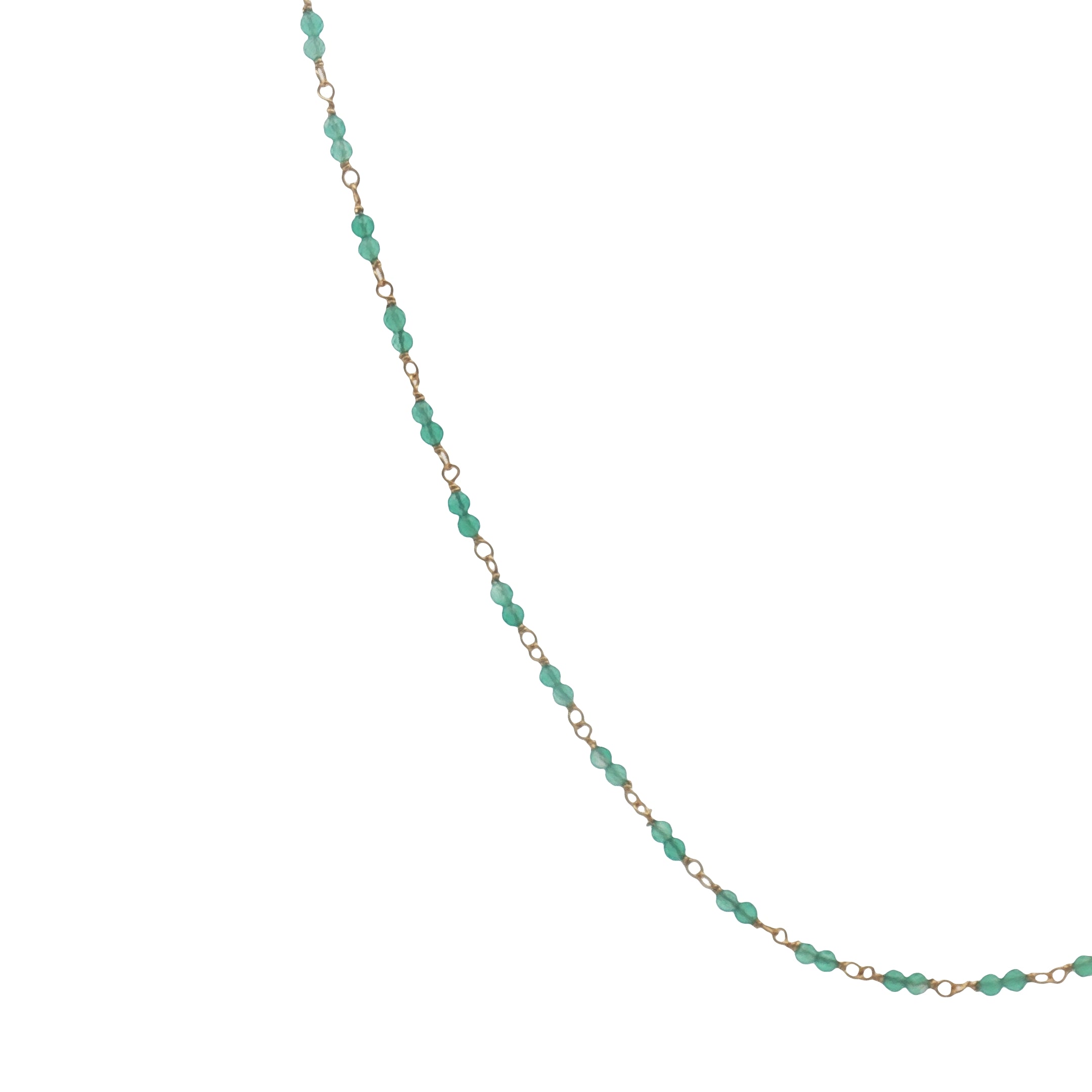 Collier doré avec duo onyx verte 50 cm