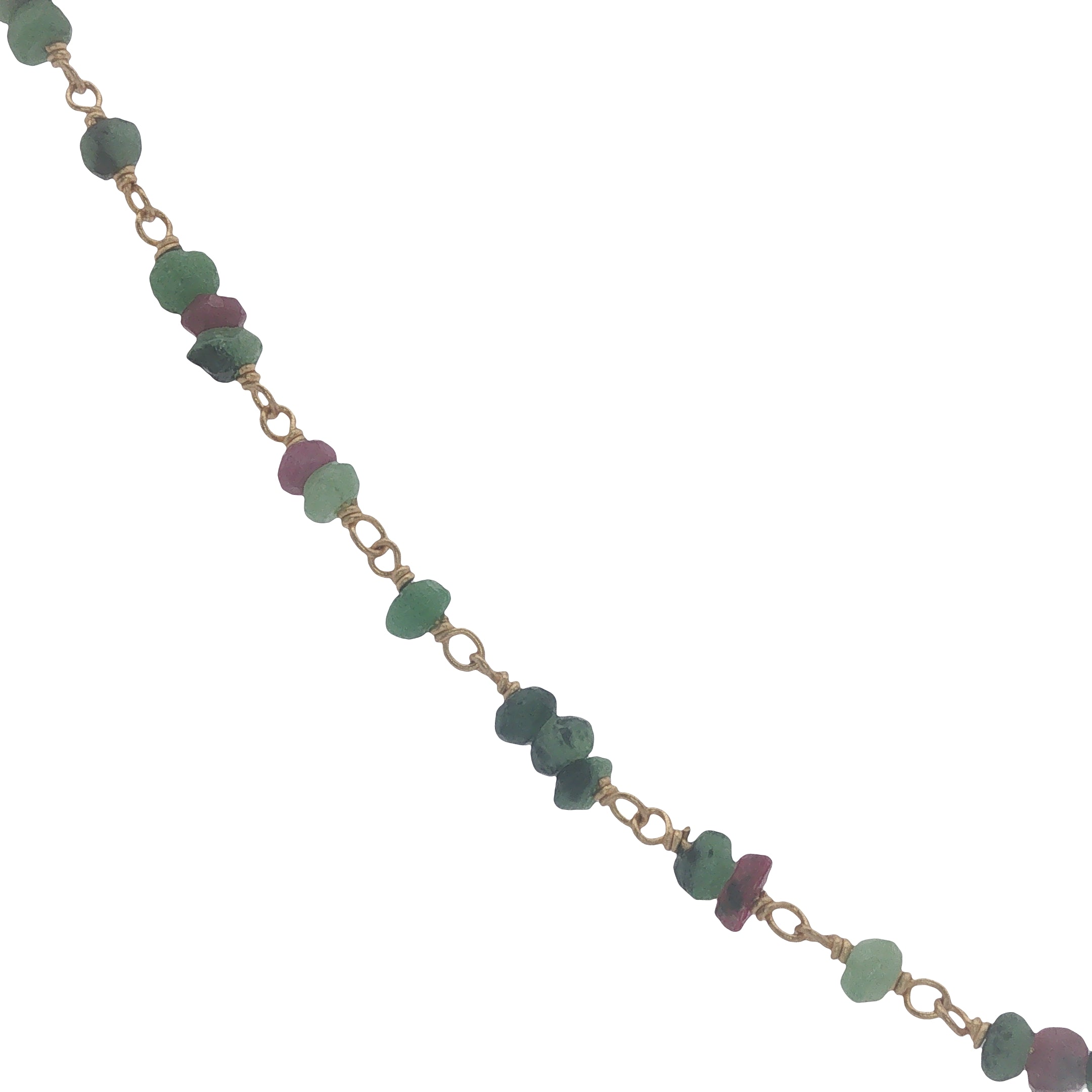 Collier doré avec rubis zoisite 50 cm