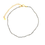 Chaine de cheville en cordon gris et labradorite