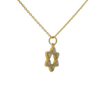 Collier doré étoile de David en pierre de lune 42 cm