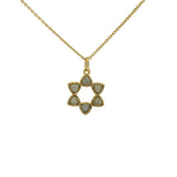 Collier doré étoile de David en pierre de lune 42 cm
