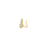 Gold ear cuff and marquise zircons ear jewelry