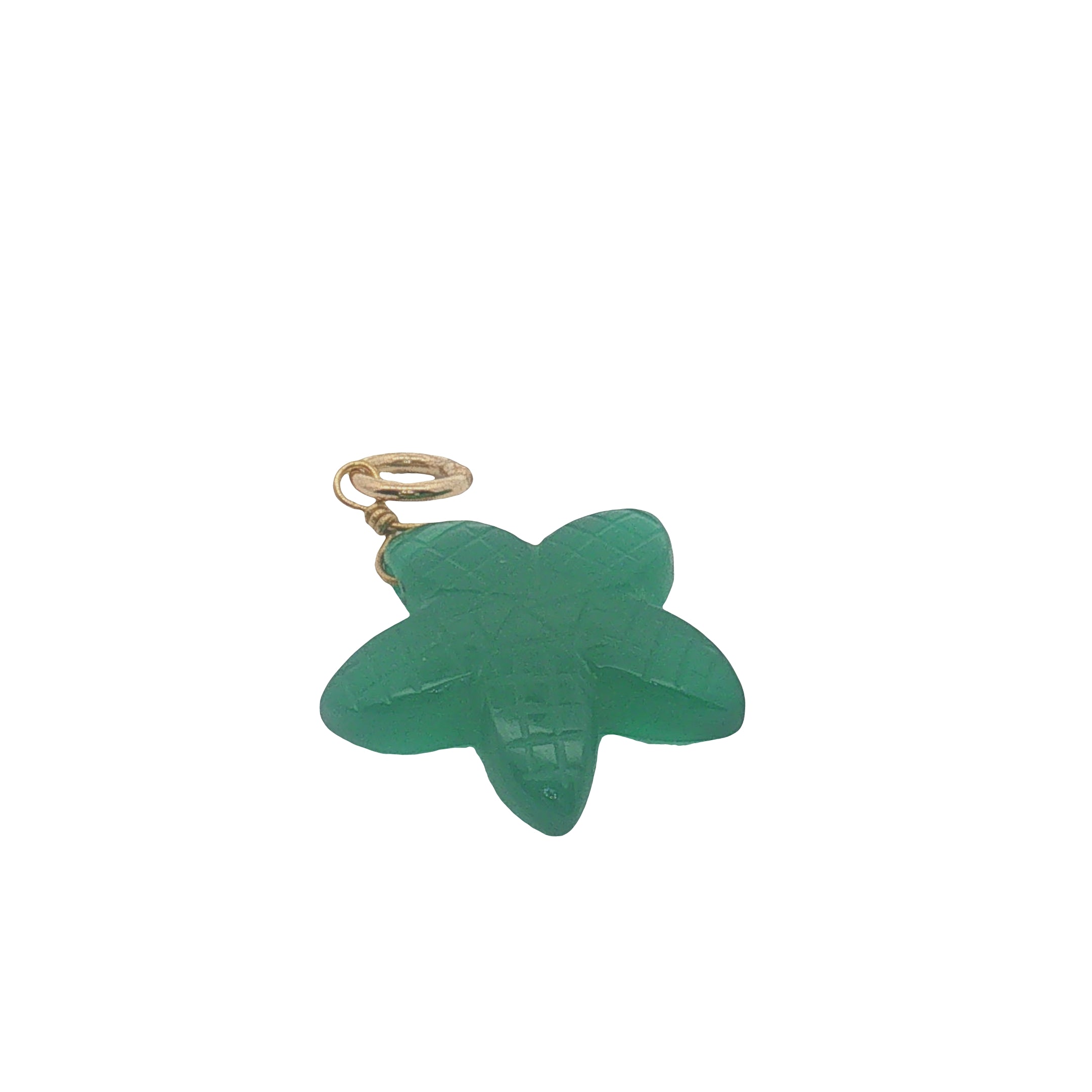 Charms doré étoile taillée dans de l'onyx verte