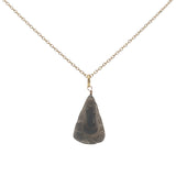 Collier doré Ganesh taillée dans du quartz fumé 42 cm