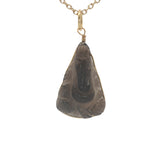 Collier doré Ganesh taillée dans du quartz fumé 42 cm