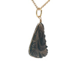 Collier doré Ganesh taillée dans du quartz fumé 42 cm