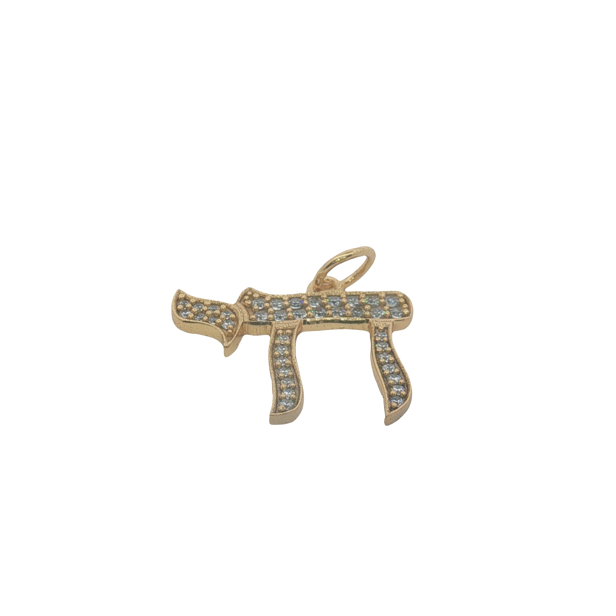 Charms doré Hai en zircons