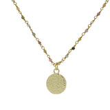 Sautoir doré rosary tourmaline et médaille coeur 80cm