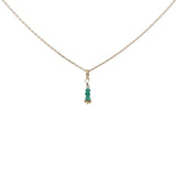 Collier doré en onyx verte et prehnite 42 cm