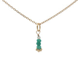Collier doré en onyx verte et prehnite 42 cm