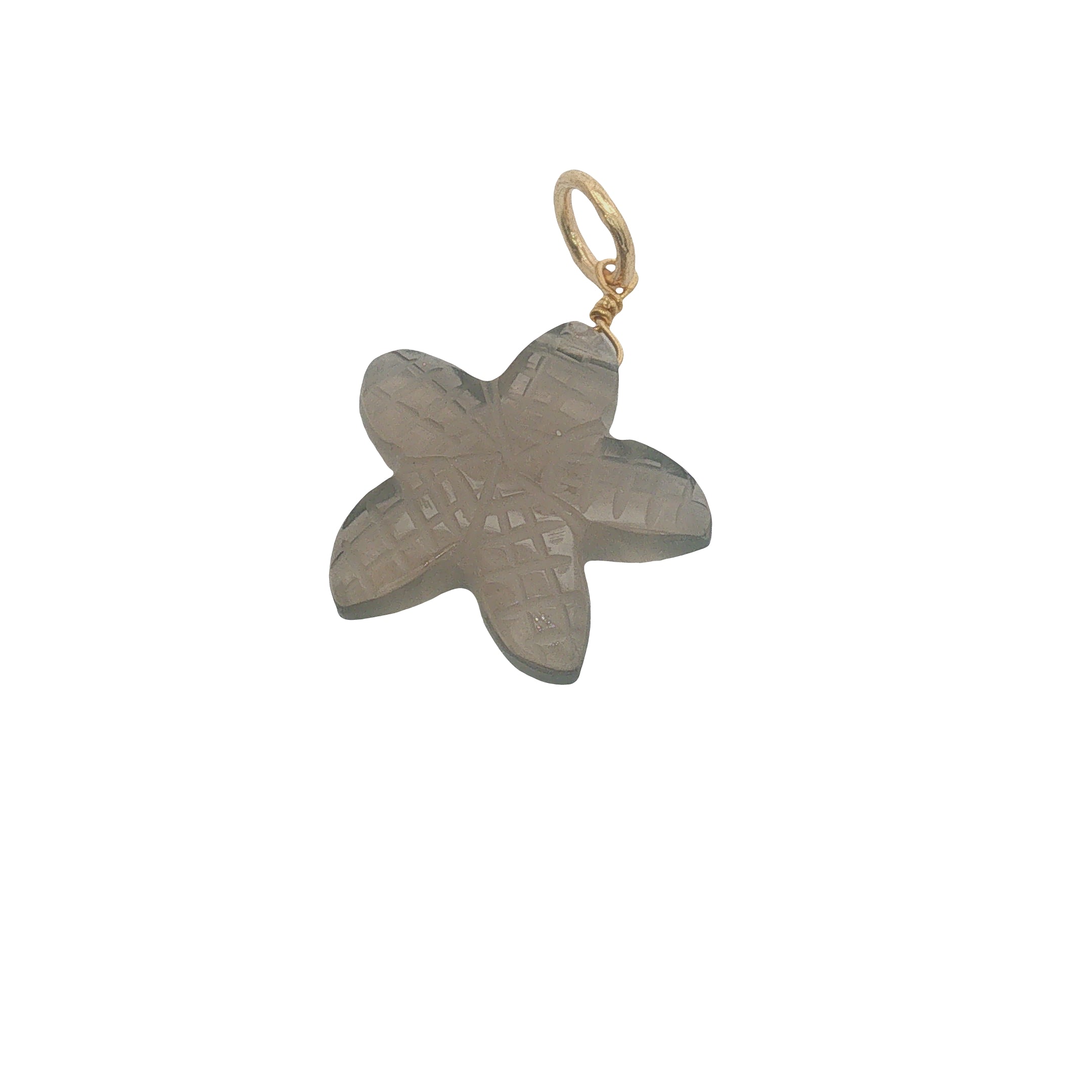 Charms doré étoile taillée dans du quartz fumé