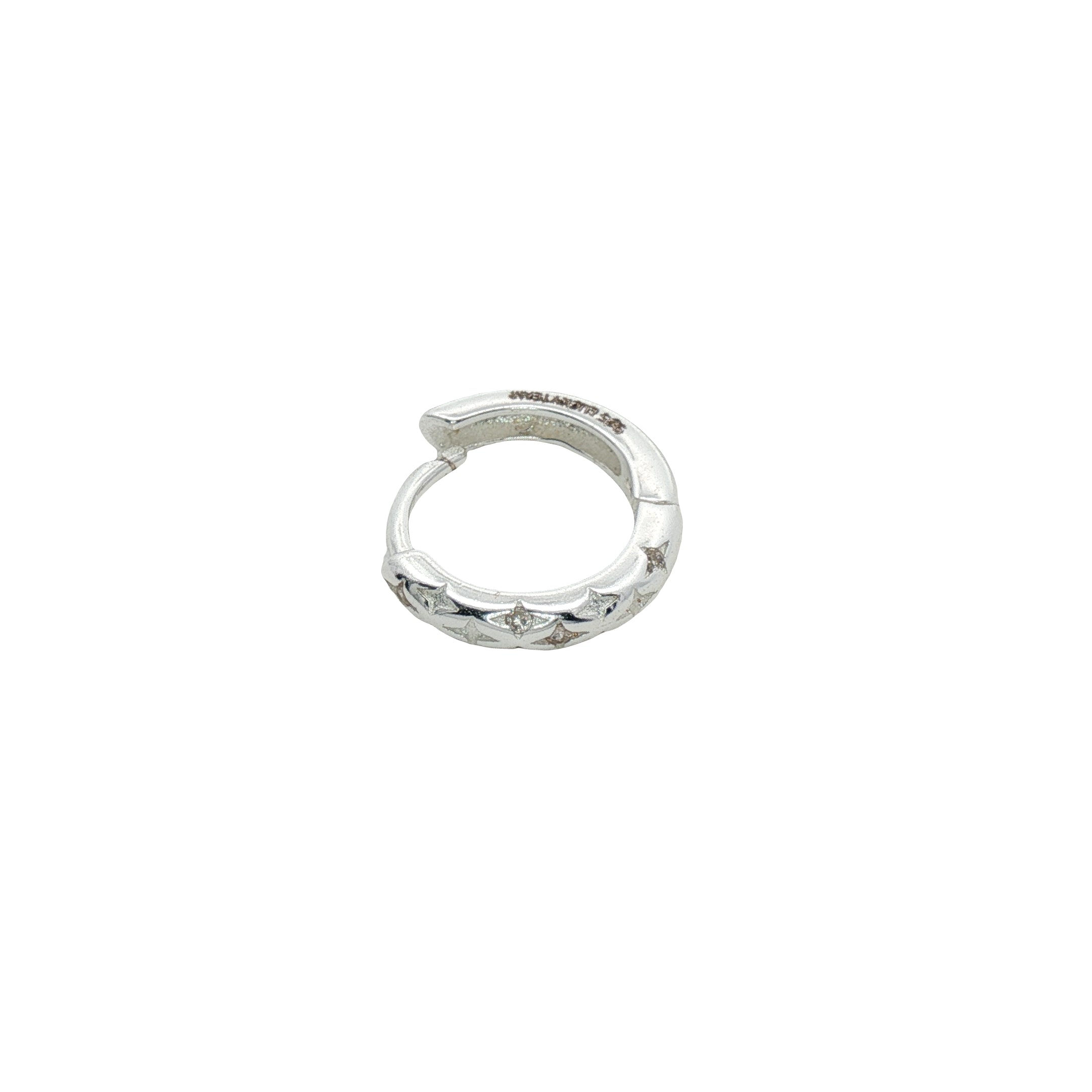Mini créole fermée argent 925 étoile zircons