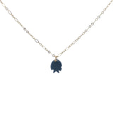 Collier doré poisson taillé dans la lapis lazulis 38 cm