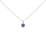 Collier doré petit oeil verre soufflé 42 cm