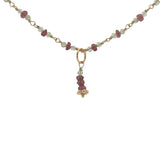 Collier doré grenat et peridot 50 cm