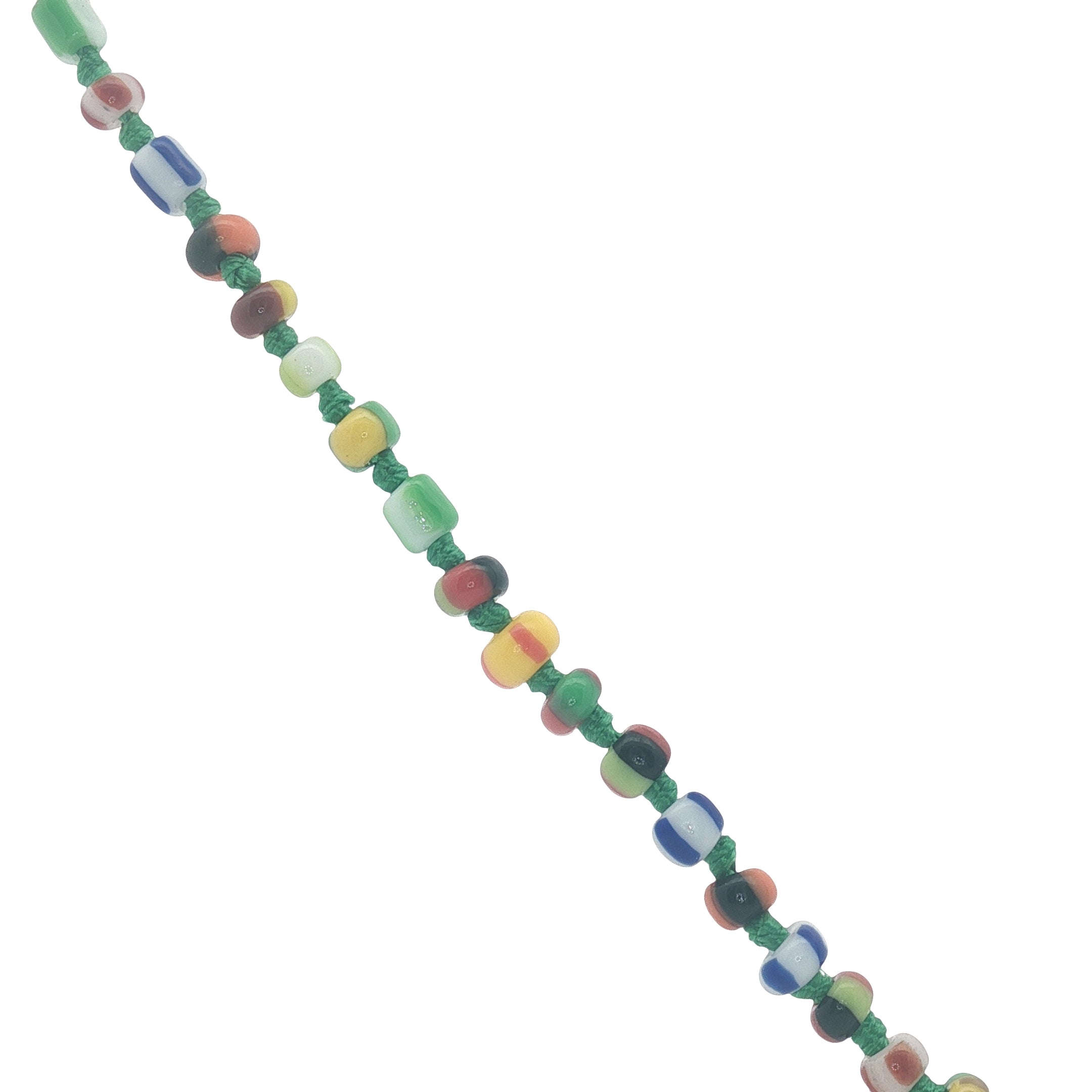 Collier doré médaille oeil en nacre perles multicolores 50 cm