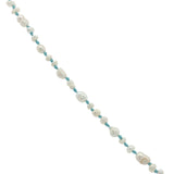 Collier doré fleur taillée dans de l'apatite petites perles de culture 50 cm