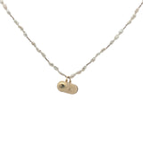 Collier doré grand Tabiz perles de culture et fil beige 75 cm
