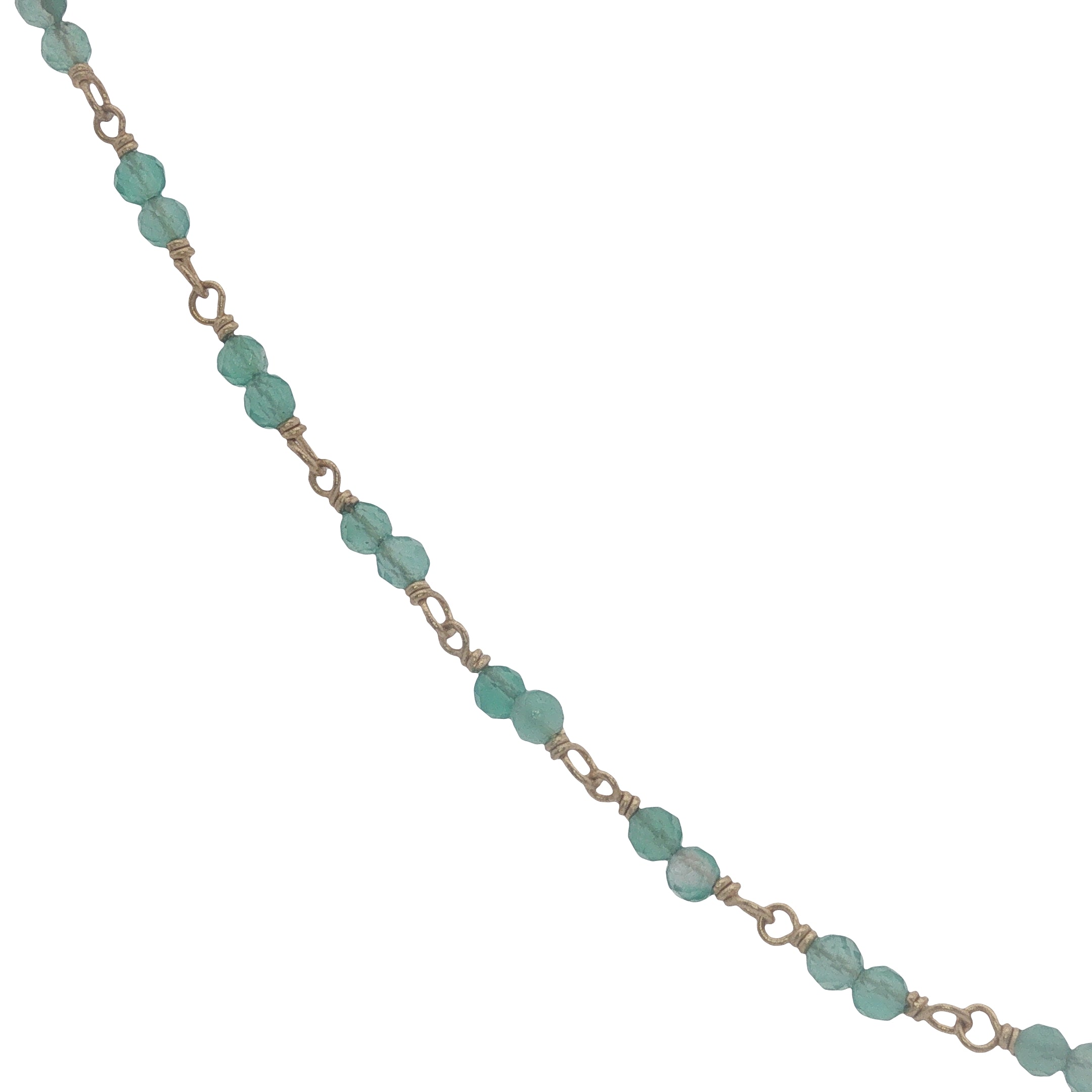 Collier doré avec duo onyx verte 38 cm