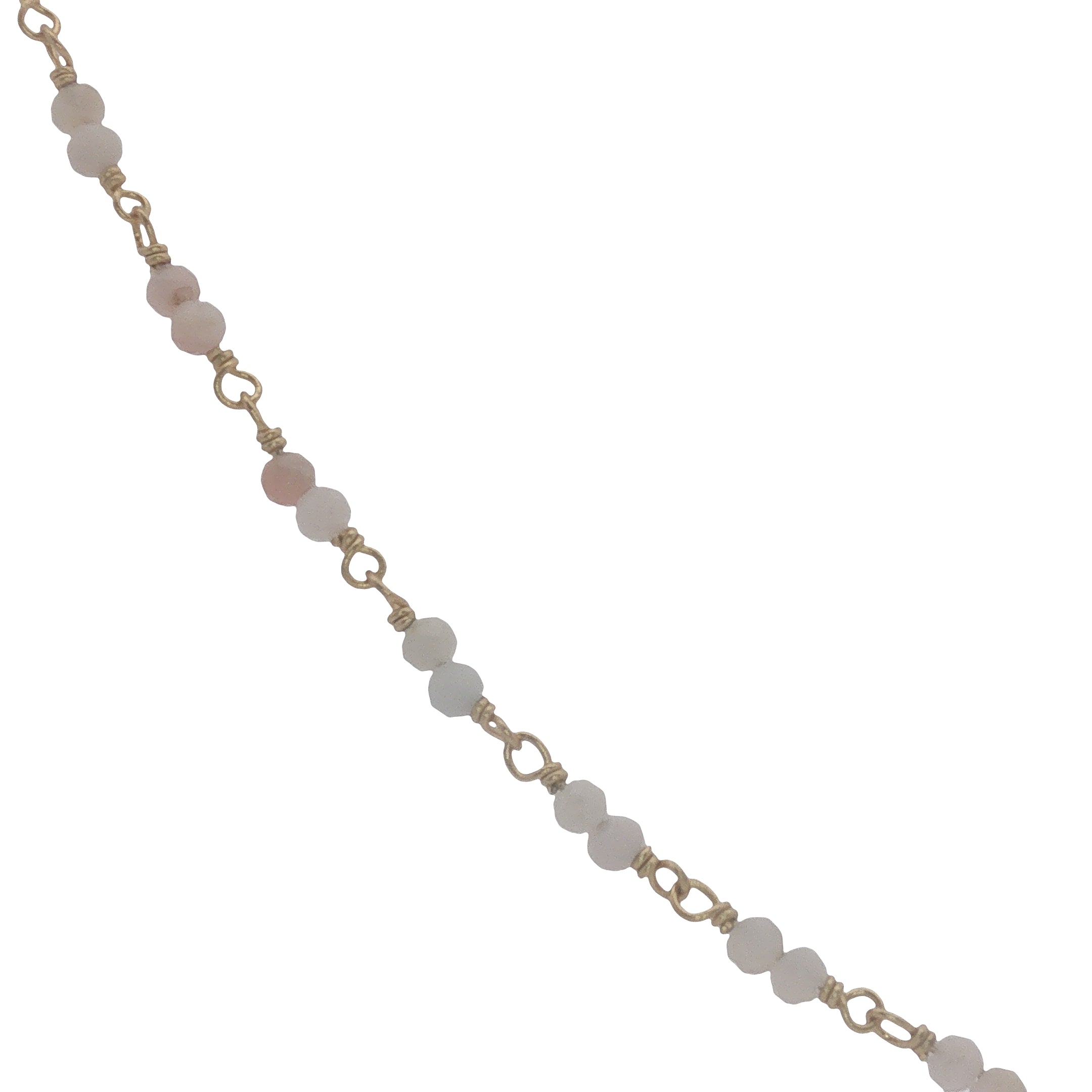 Collier doré avec duo opale rose 38 cm