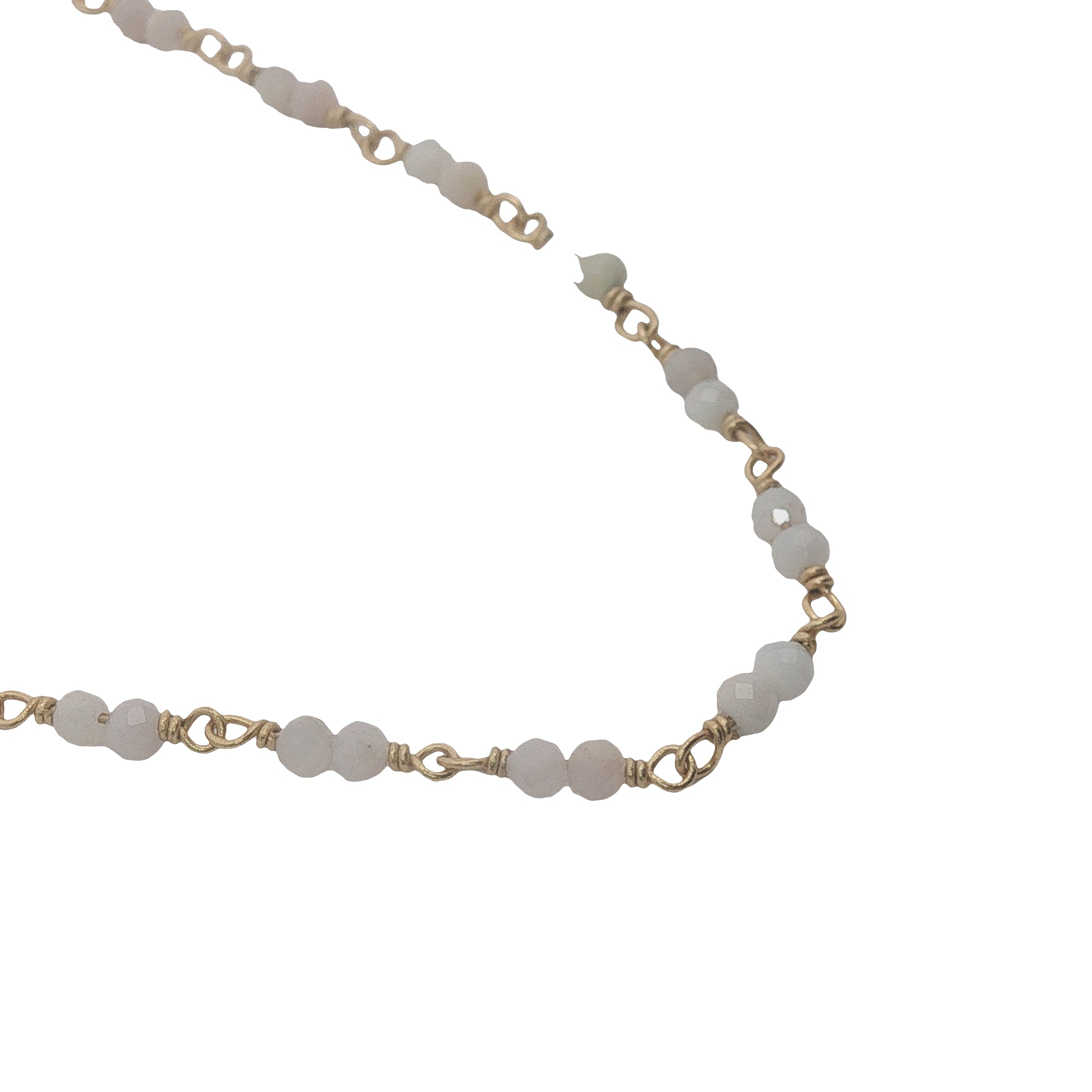 Collier doré avec duo opale rose 38 cm