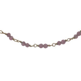Collier doré avec duo tourmaline rose 75 cm