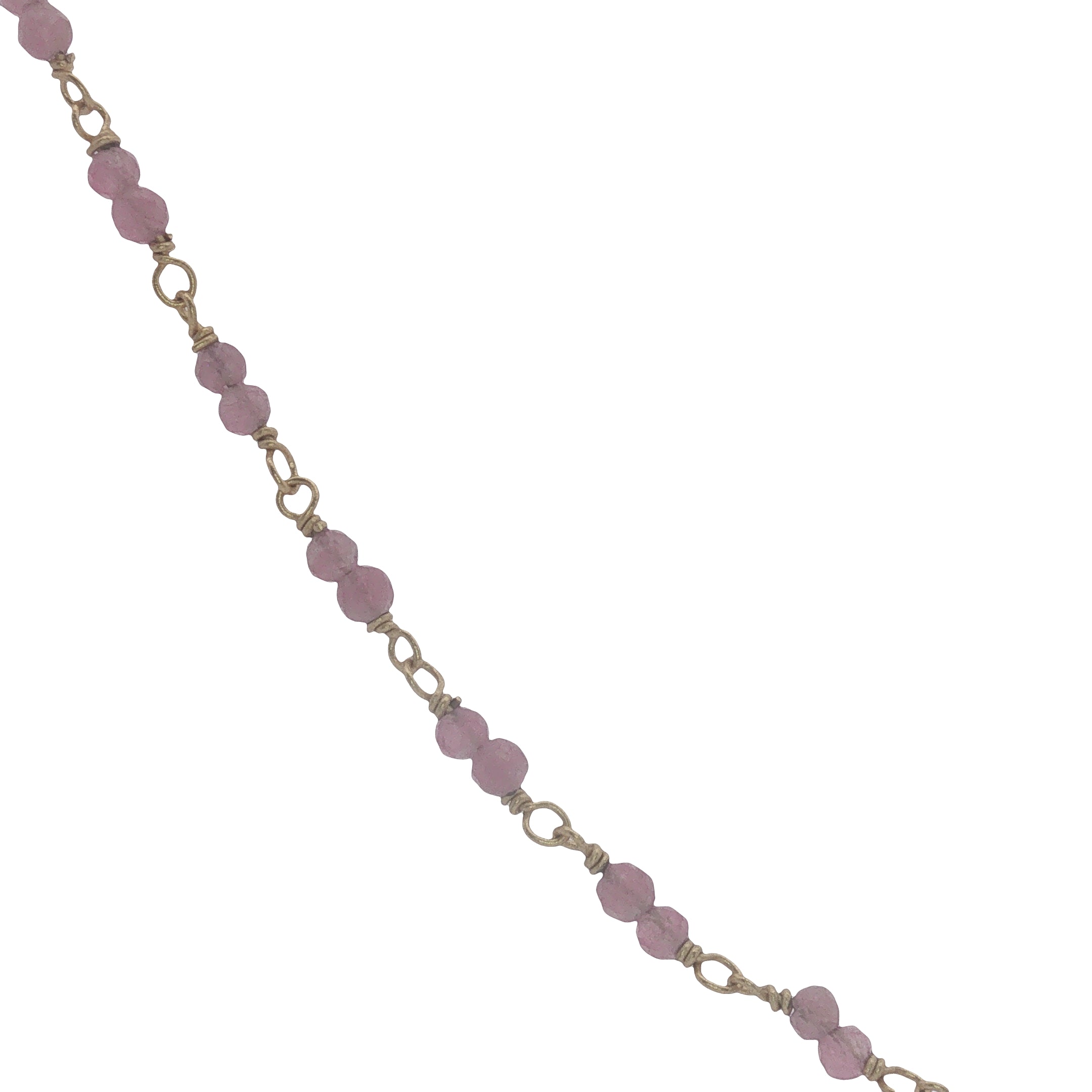 Collier doré avec duo tourmaline rose 75 cm