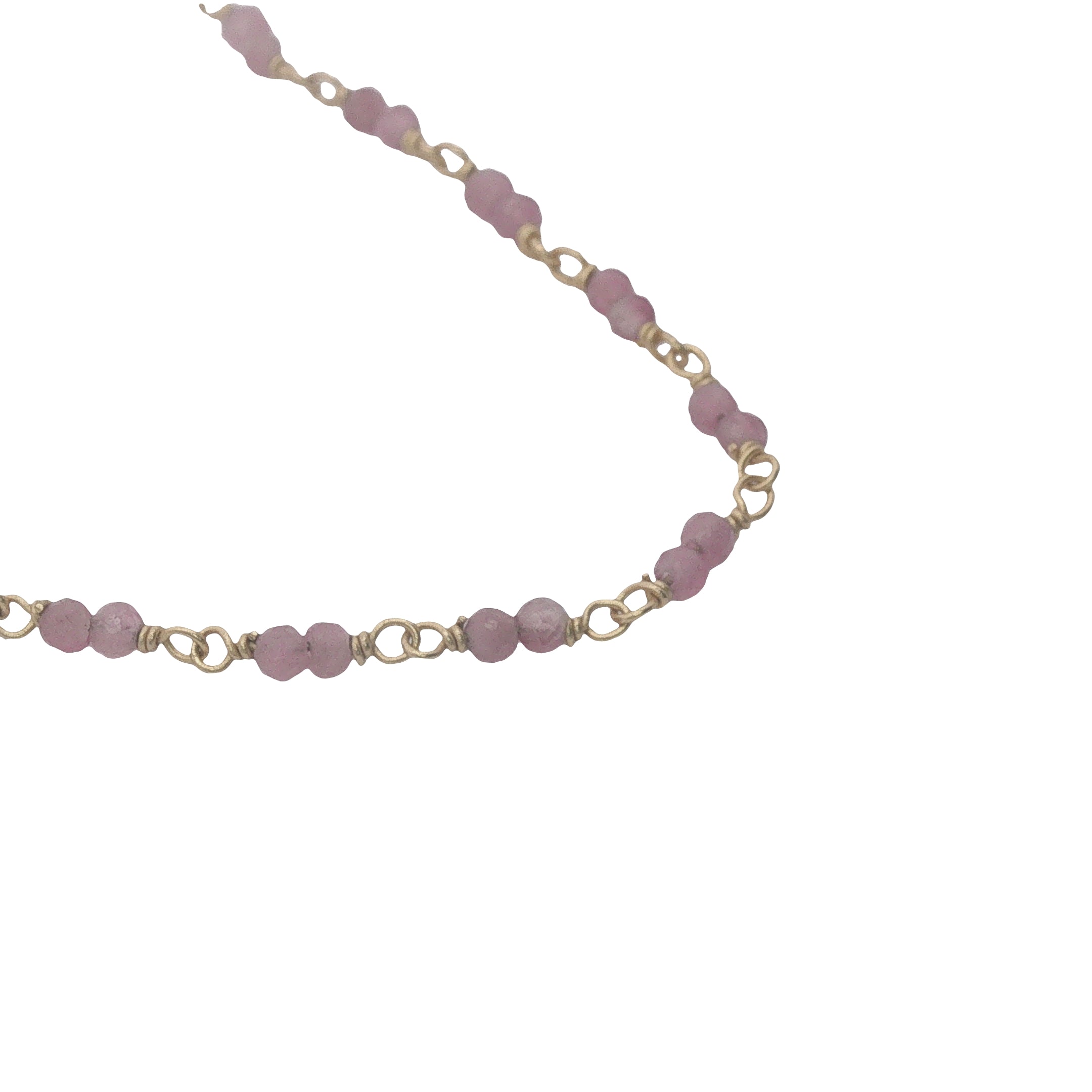 Collier doré avec duo tourmaline rose 75 cm