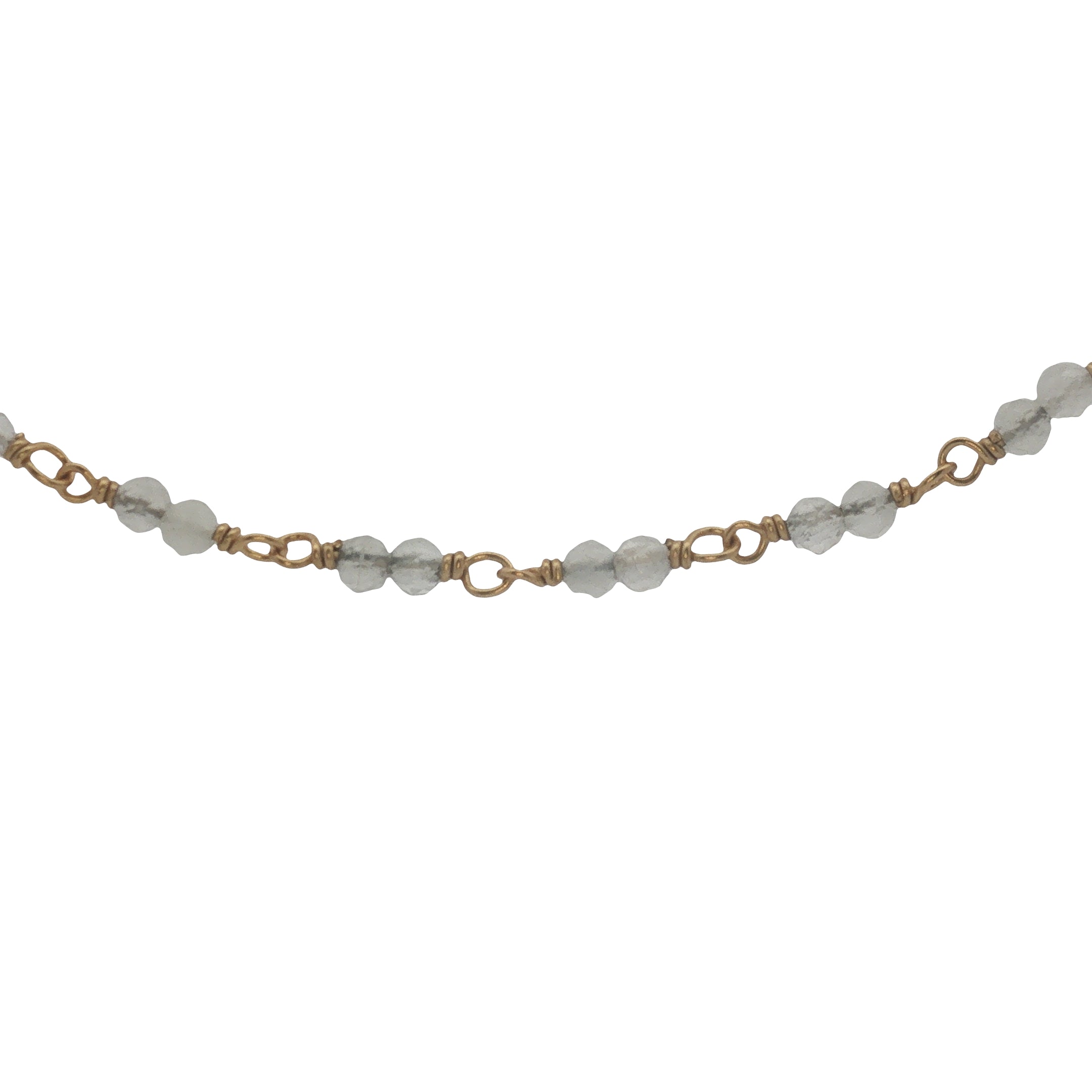 Collier doré avec duo quartz rose 38 cm