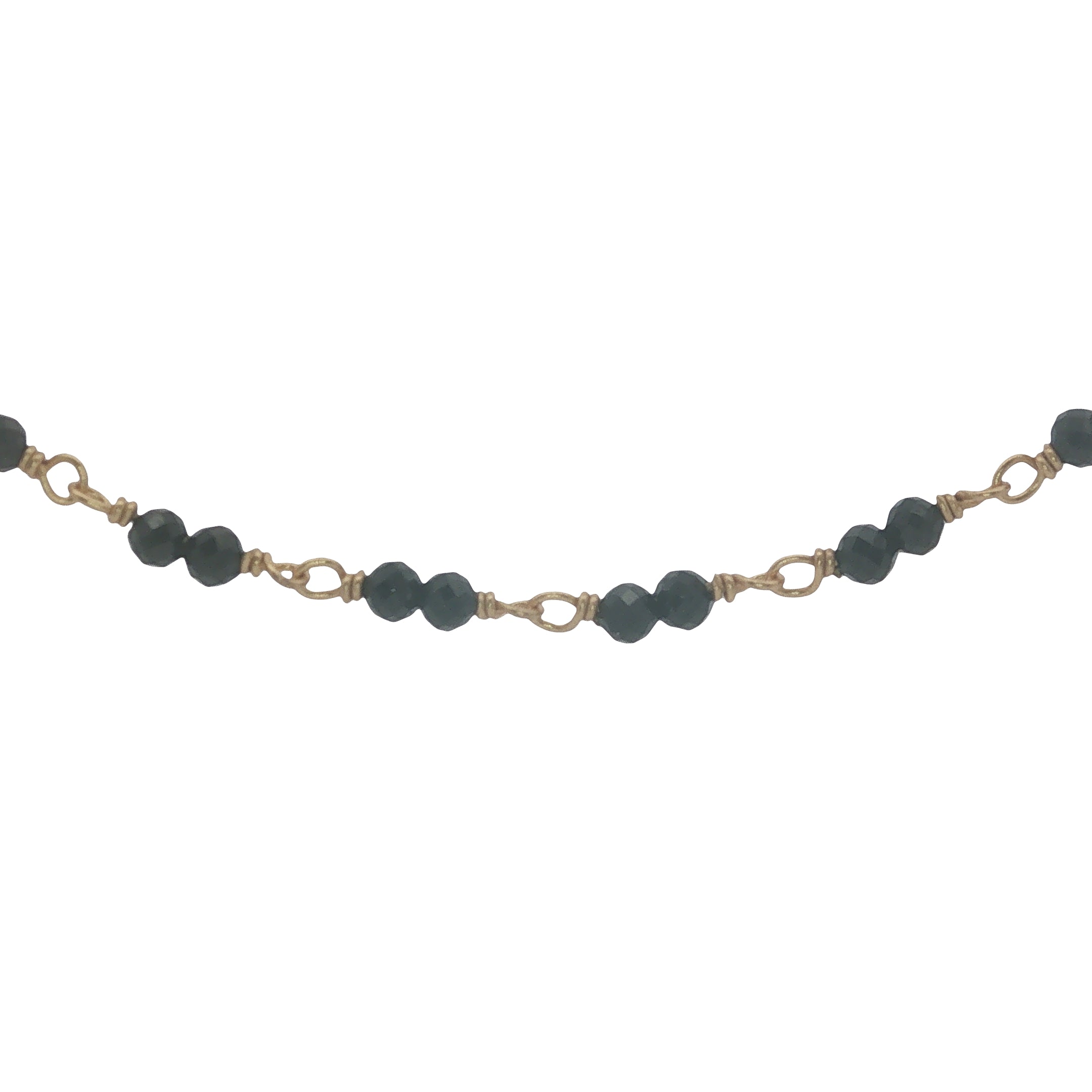 Collier doré avec duo onyx noire 38 cm