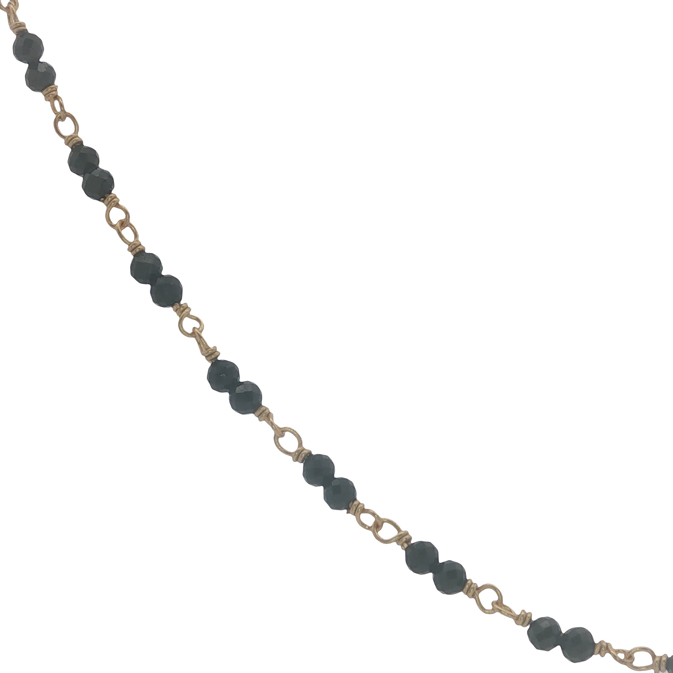 Collier doré avec duo onyx noire 38 cm