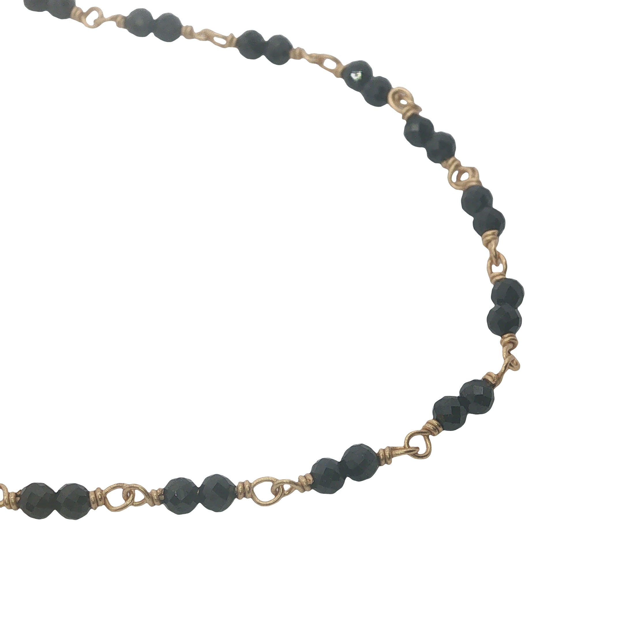 Collier doré avec duo onyx noire 38 cm