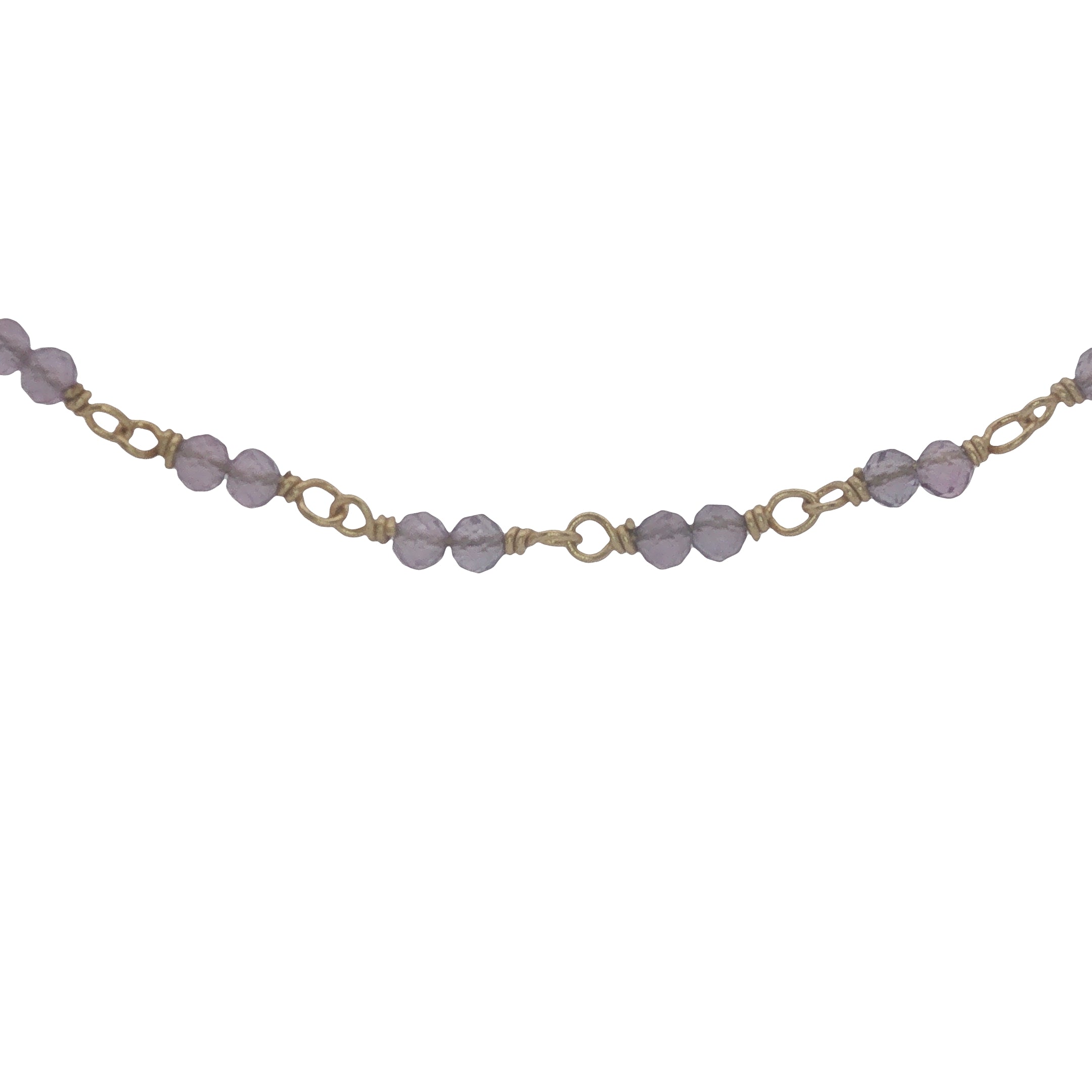Collier doré avec duo améthyste 38 cm
