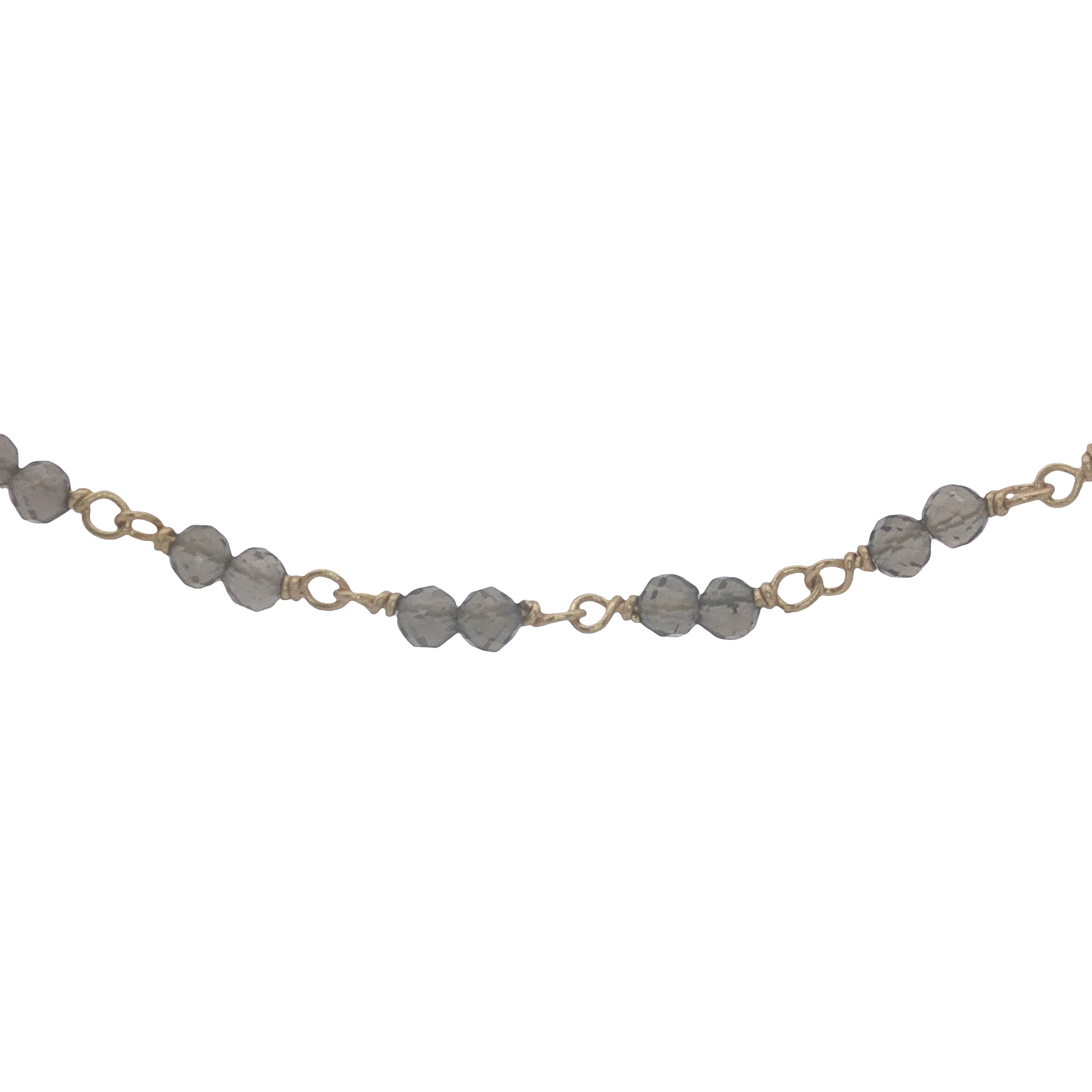 Collier doré avec duo quartz fumé 38 cm
