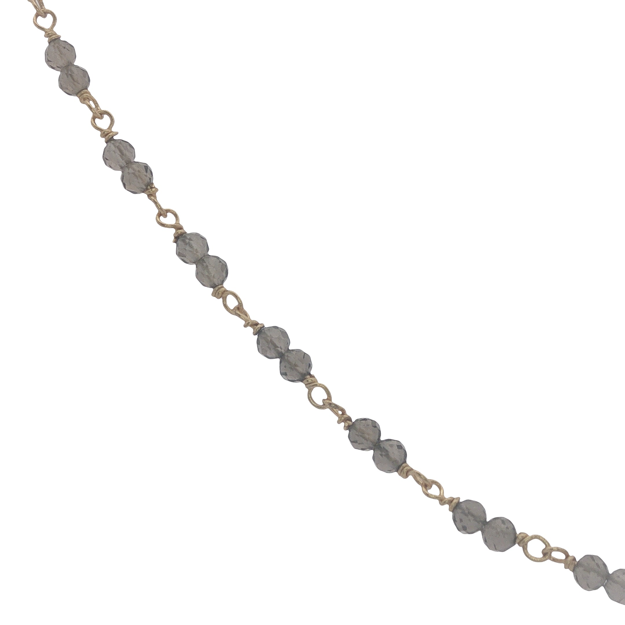 Collier doré avec duo quartz fumé 38 cm