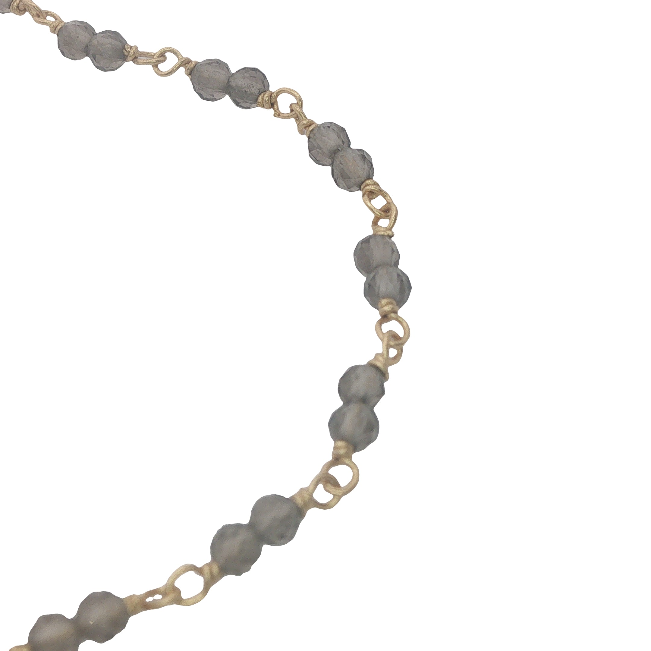 Collier doré avec duo quartz fumé 38 cm