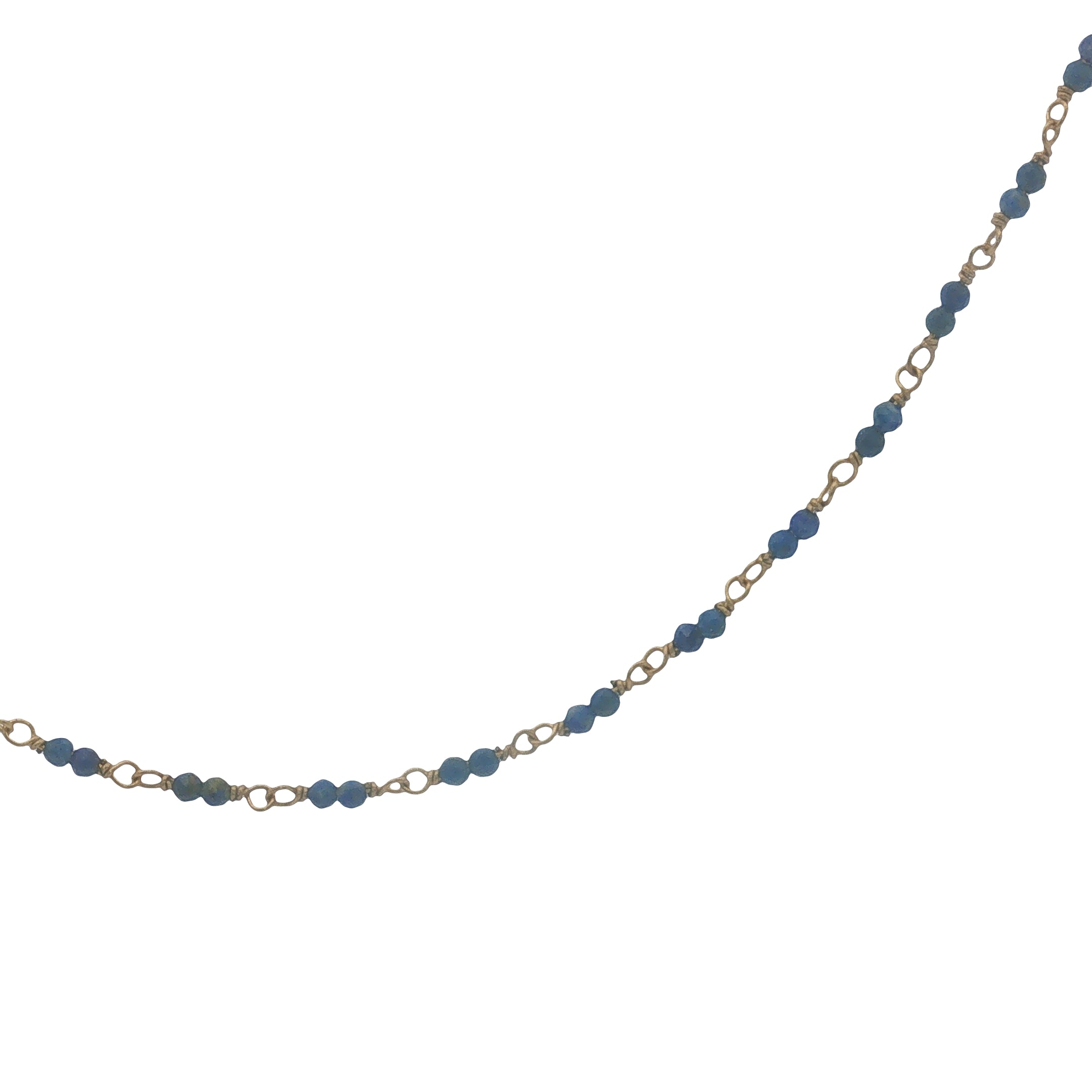 Collier doré avec duo lapis lazuli 38 cm