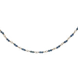 Collier doré avec duo lapis lazuli 38 cm