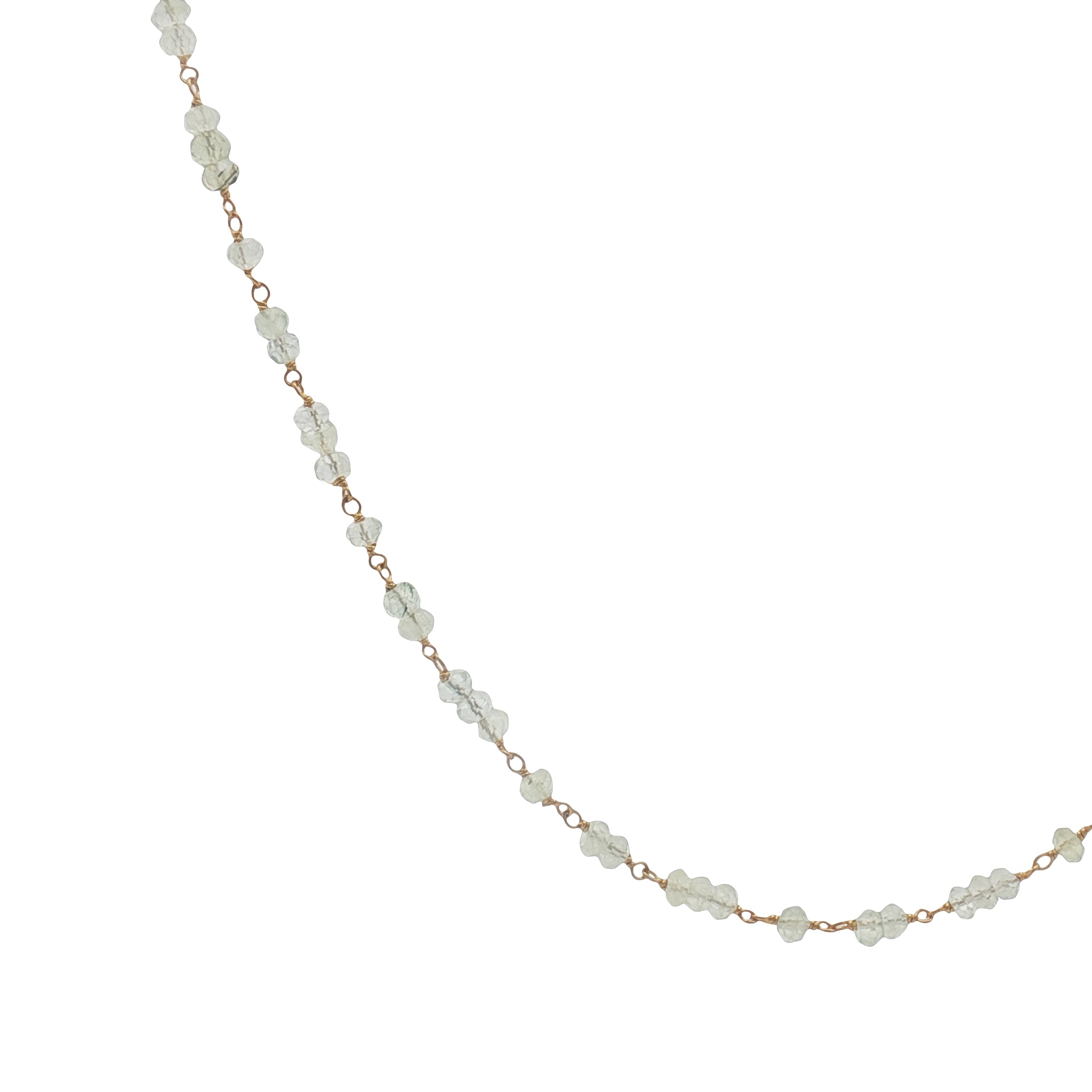 Collier doré avec prehnite 50 cm
