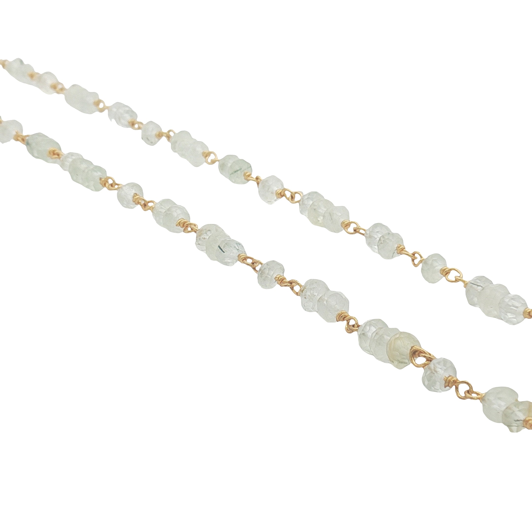 Collier doré avec prehnite 50 cm