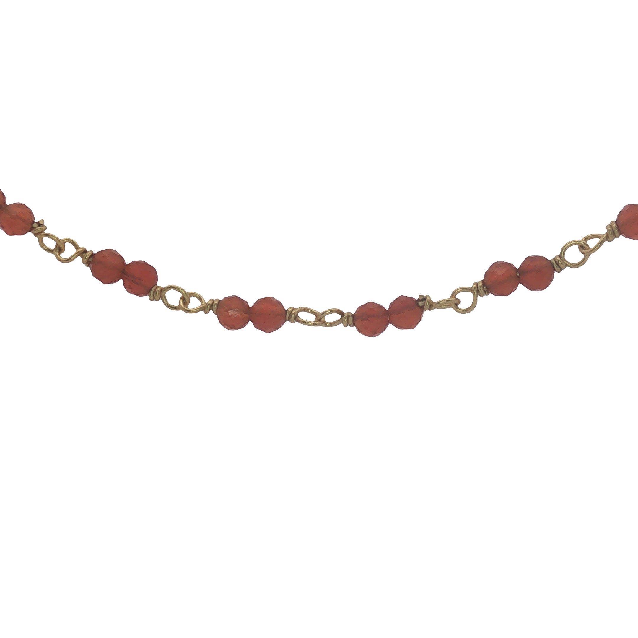 Collier doré avec duo onyx rouge 75 cm