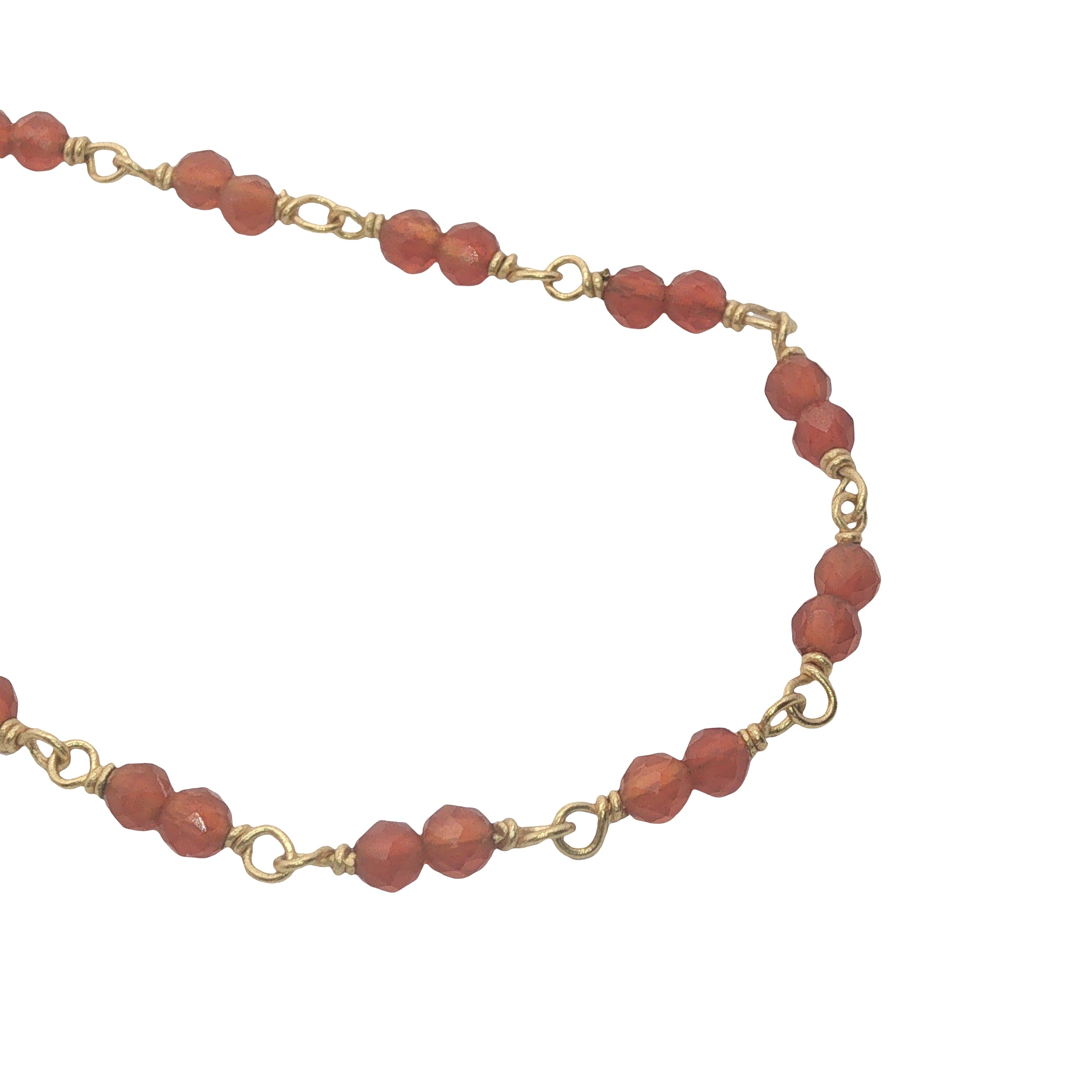 Collier doré avec duo onyx rouge 75 cm